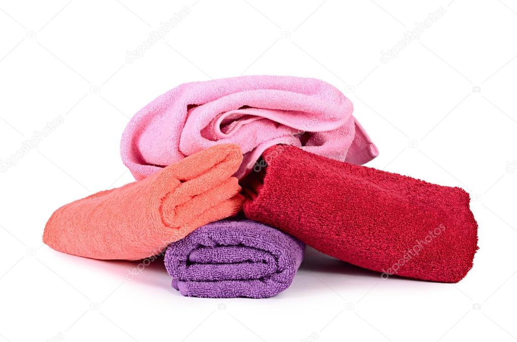 The bath towel isolated on white 