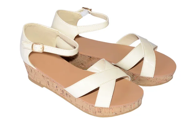 Sapatos de verão femininos isolados em branco — Fotografia de Stock