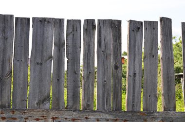 나무 울타리의 보드