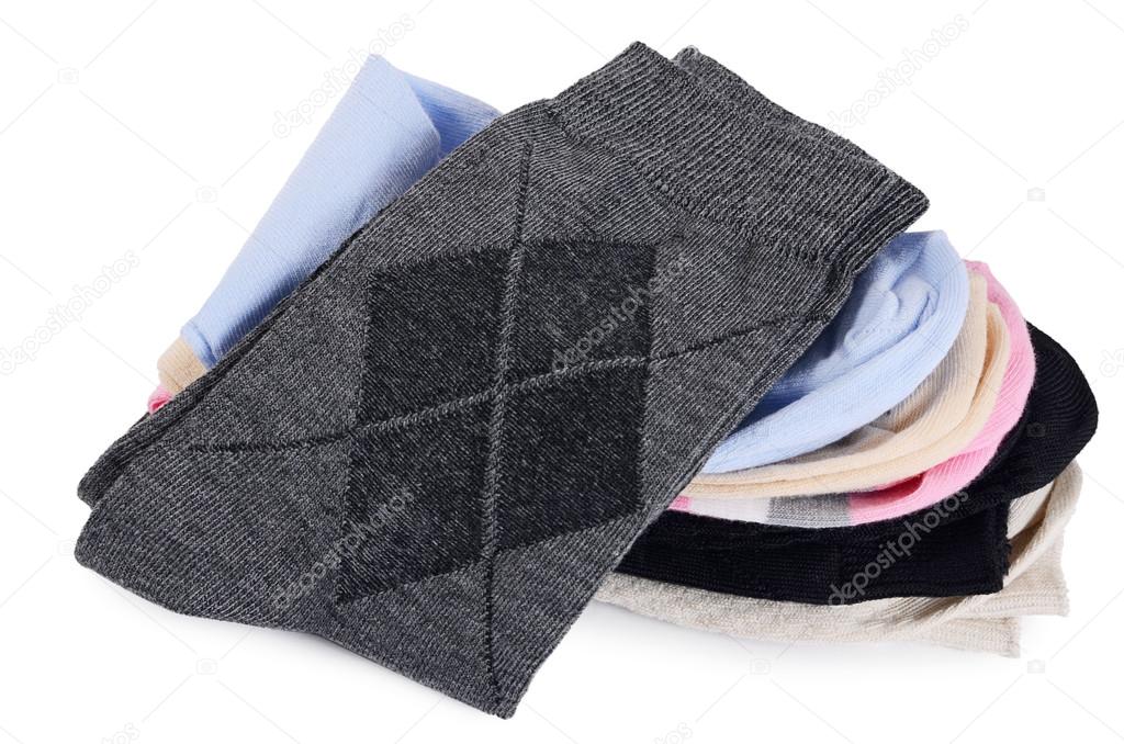 Man's socks isolated on white background