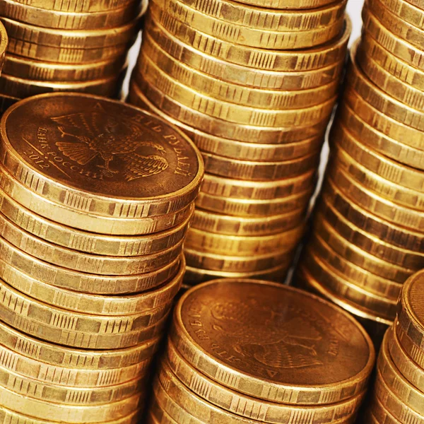 Guld pengar stack makro — Stockfoto