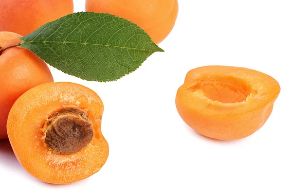 The fresh apricot with a leaf — Stock Photo, Image