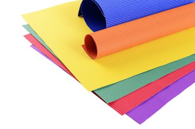 Bir renk krep kağıt kümesi yakın çekim