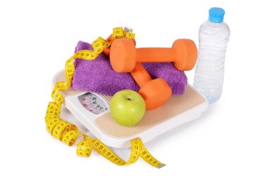 İzole dumbbells ile ölçüm bandı