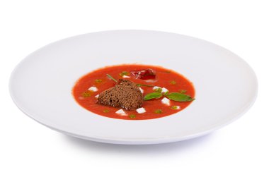 pesto ile pişmiş domates çorbası