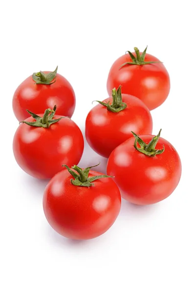 Rode verse tomaten geïsoleerd op wit — Stockfoto