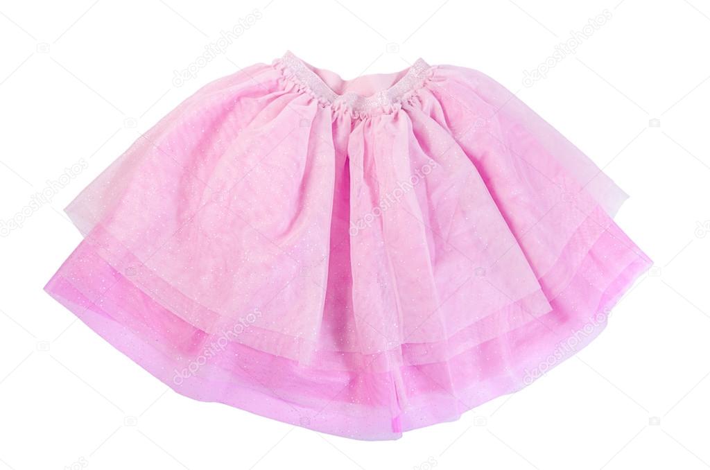Pink skirt isolated on white background