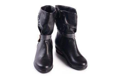 Beyaz izole kadın sonbahar botlar