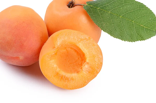 Fresh apricot with a leaf — Stock Photo, Image