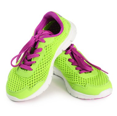 Çocuk şık spor ayakkabı beyaz izole 