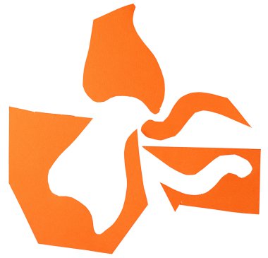 Turuncu kağıt beyaz arka plan üzerinde izole