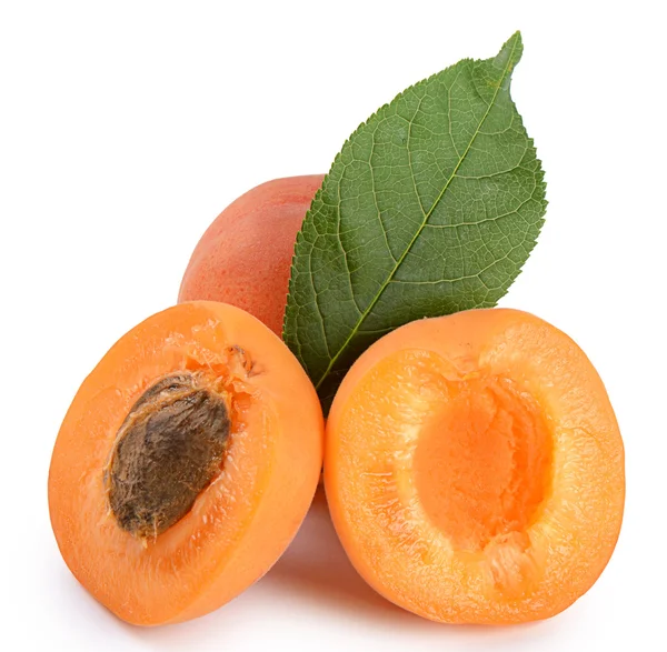 Fresh apricot with a leaf — Stock Photo, Image