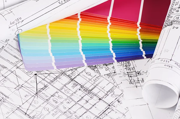 Projetos de casas com paleta de cores — Fotografia de Stock