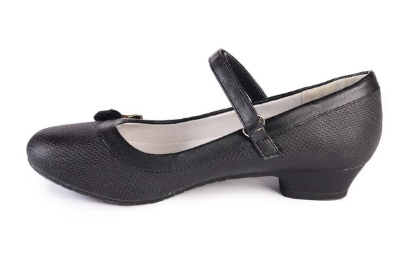 Γυναικεία παπούτσια μαύρο απομονωθεί σε λευκό — Φωτογραφία Αρχείου