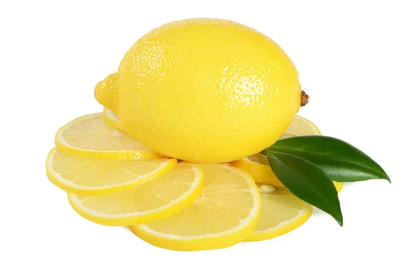 Beyaz bir arka plan üzerinde izole taze limon — Stok fotoğraf