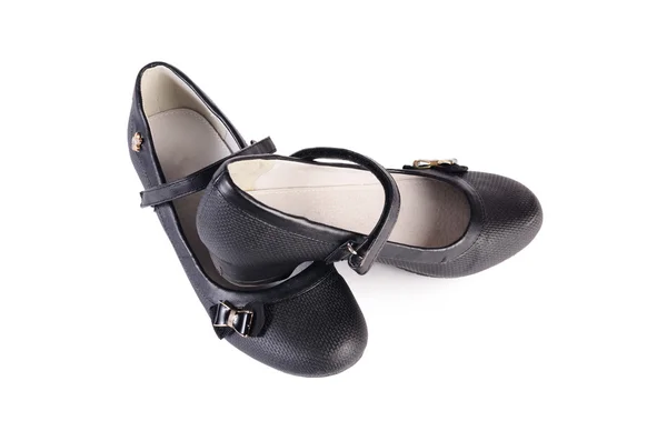 Γυναικεία παπούτσια μαύρο απομονωθεί σε λευκό — Φωτογραφία Αρχείου