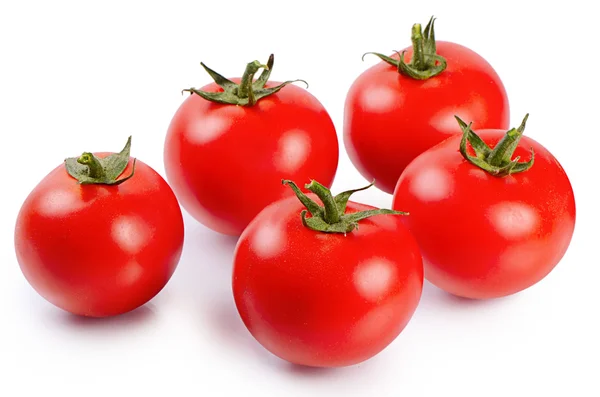 Tomates rojos frescos aislados sobre blanco —  Fotos de Stock