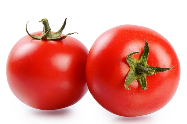 Rode verse tomaten geïsoleerd op wit — Stockfoto