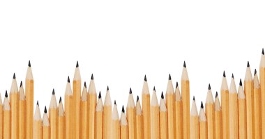 Beyaz arka plan üzerinde izole kayrak kalemler