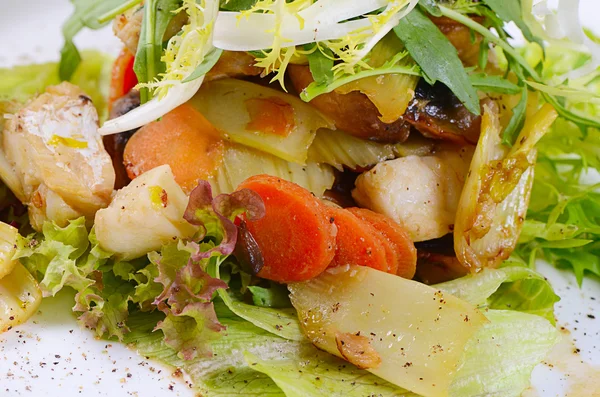 Salade van gebakken wortelen met groenten — Stockfoto