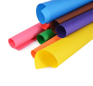 Bir renk kağıt kümesi yakın çekim