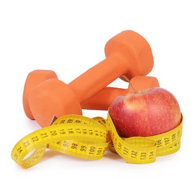 İzole dumbbells ile ölçüm bandı