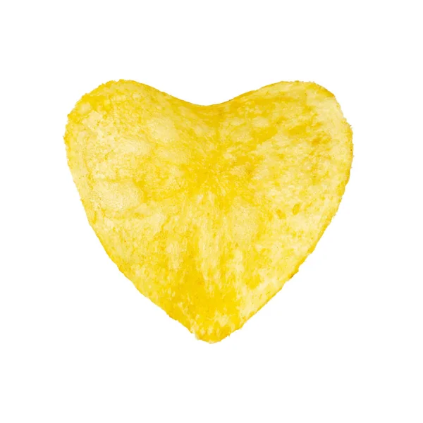 Batatas fritas, em forma de coração isolado no fundo branco. Batatas fritas em forma de coração isoladas em fundo branco — Fotografia de Stock