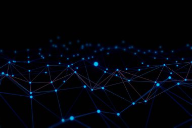 Ağ bağlantı hattı yapısı veya teknoloji soyut arkaplan veya dinamik veri dijital 3d oluşturma ve bilim arkaplanı.