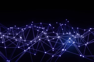 Ağ bağlantı hattı yapısı veya teknoloji soyut arkaplan veya dinamik veri dijital 3d oluşturma ve bilim arkaplanı.