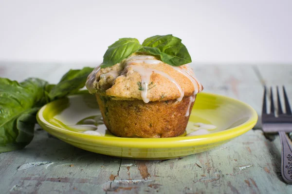 Savory banana basil muffin — Stock Photo, Image