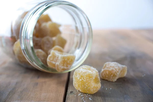 Crystalized ginger sweet spicy snack — Stock Photo, Image