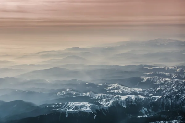 Fotografia aerea paesaggio delle Alpi . Foto Stock Royalty Free