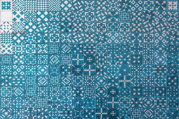 Texture azulejo mosaico blu a Lisbona . Immagine Stock