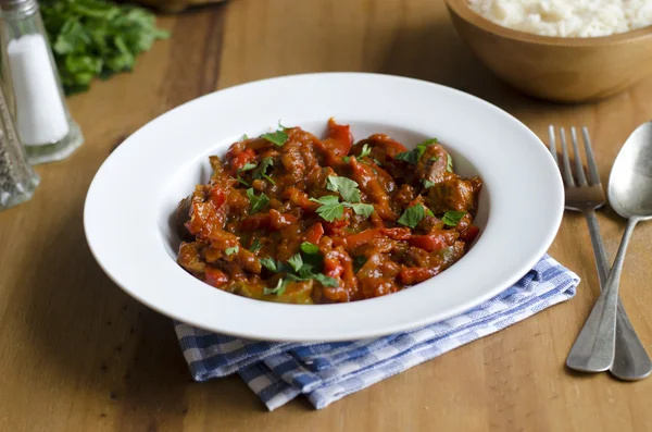 Goulash with rice — Stock Photo, Image