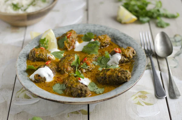 Wołowiny kofta curry Obraz Stockowy