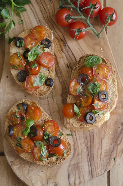 Tostadas con tomates — Foto de Stock
