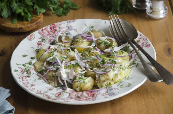 New potatoes with herbs — Stock Photo, Image