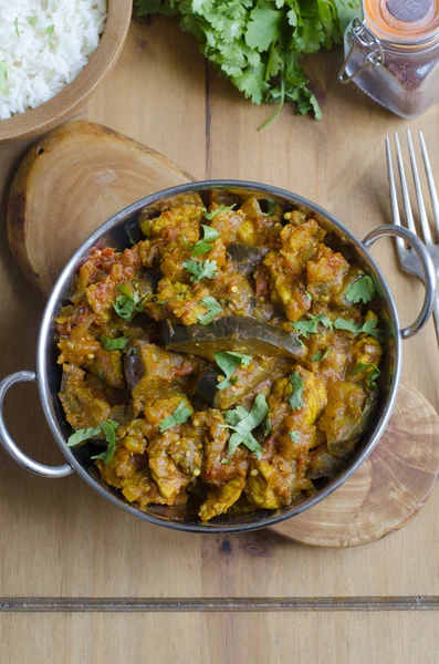 Varkensvlees en aubergine curry — Stockfoto