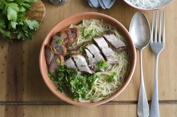 Mixed roast meats with noodles — Stock Photo, Image