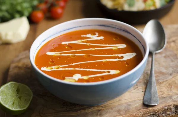 Sopa de tomate mexicana — Fotografia de Stock