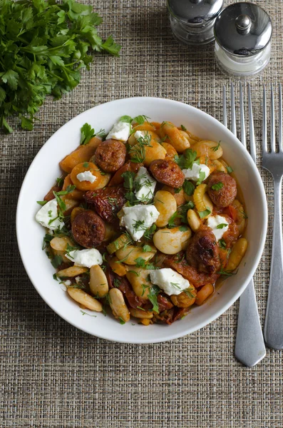 Estofado de chorizo y frijol — Foto de Stock