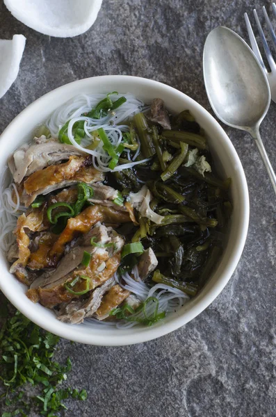 Roast duck with noodles — Stock Photo, Image