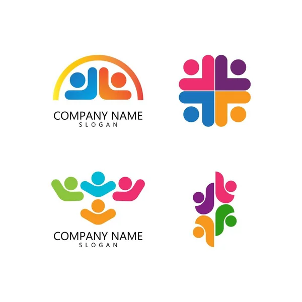 Adoption Und Gemeinschaftspflege Logo Template Vektor — Stockvektor