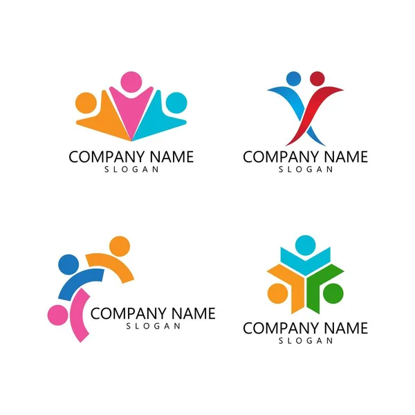 Adoção Cuidado Comunidade Logo Template Vector —  Vetores de Stock