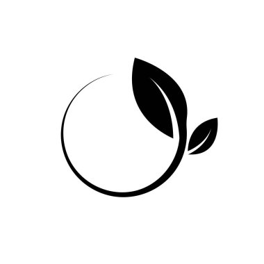 Yaprak logosu ekoloji doğa element vektörü simgesi