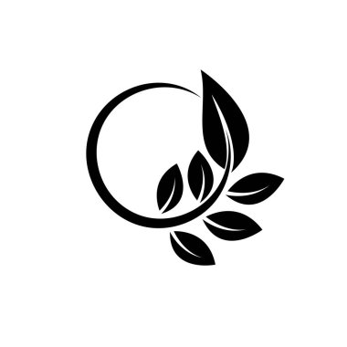 Yaprak logosu ekoloji doğa element vektörü simgesi