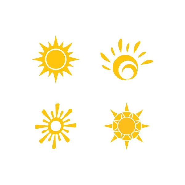 Modèle Icône Vectorielle Logo Illustration Soleil — Image vectorielle