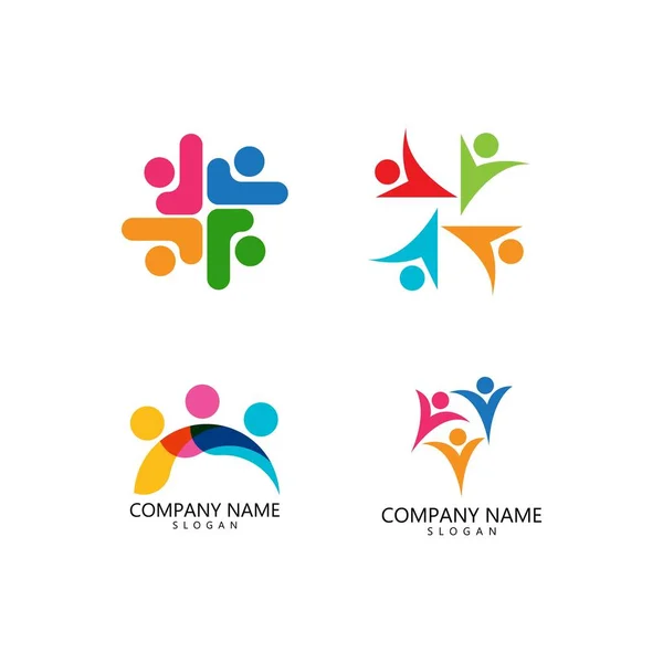 Adoção Cuidado Comunidade Logo Template Vector —  Vetores de Stock