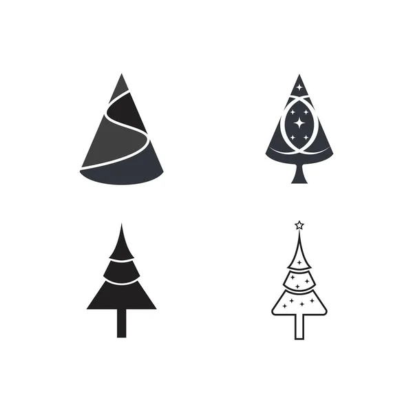 Çam Ağacı Noel Vektör Şablonu Çizimi — Stok Vektör