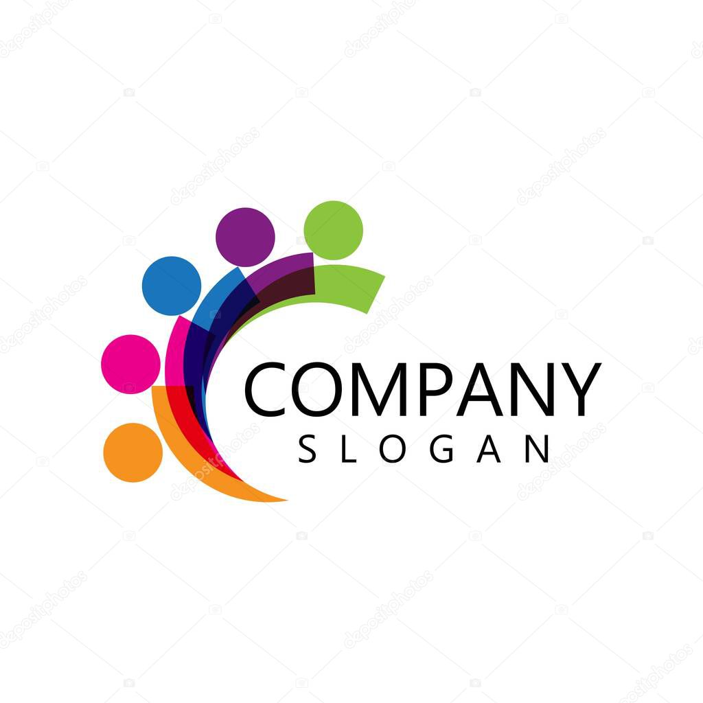 Adoption and community care Logo template vector